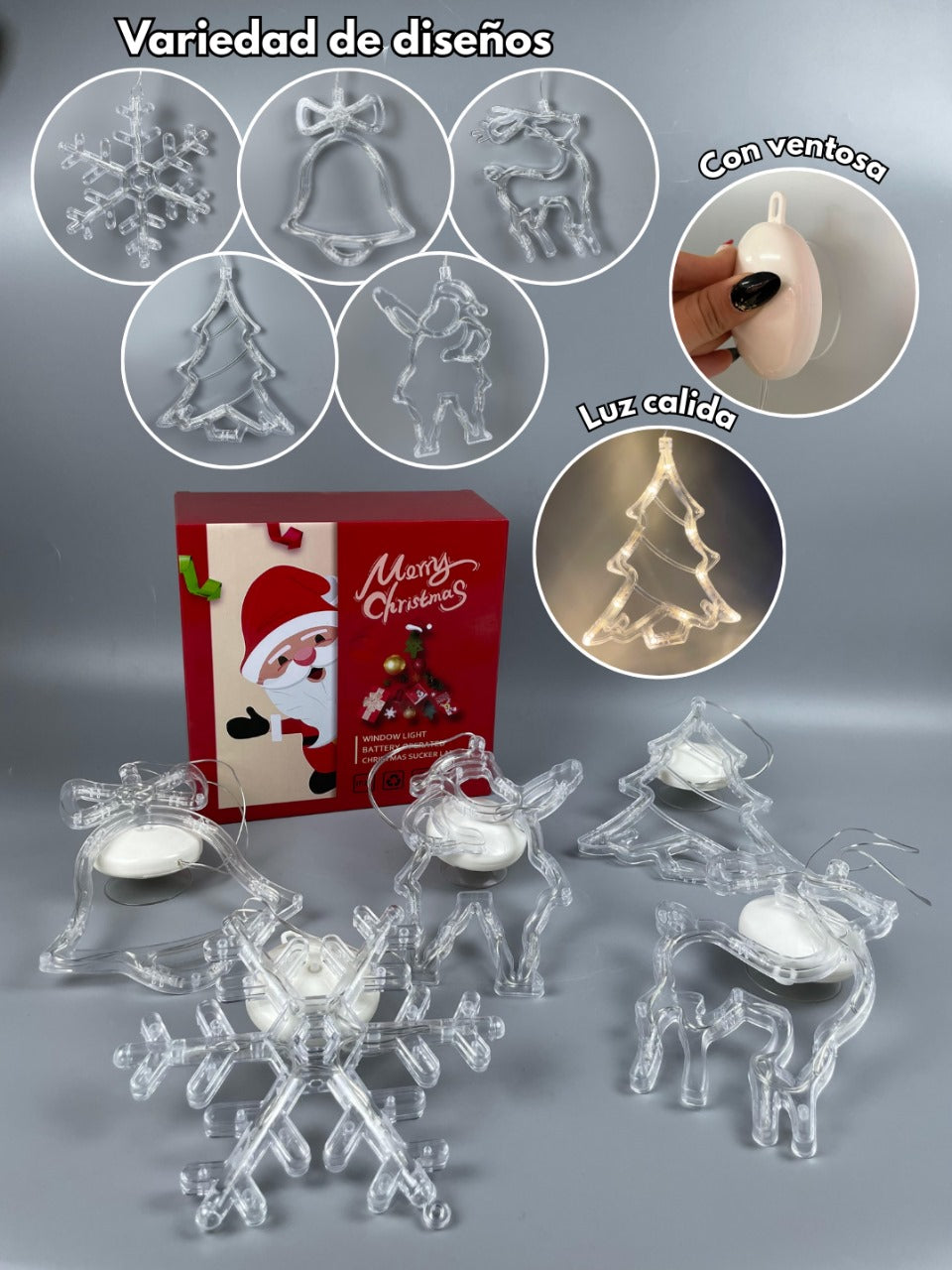 🎅 LUZ LED DE NAVIDAD 5 FIGURAS 🔆