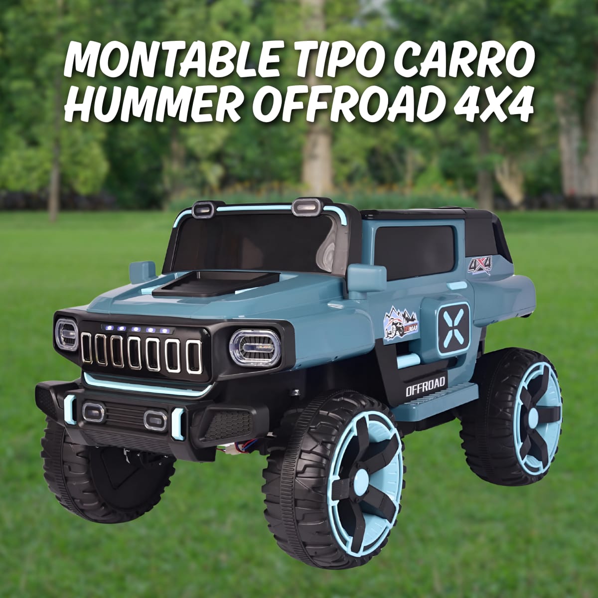 🚙 Carro Montable Infantil HUMMER OFFROAD 4x4 – Color Turquesa