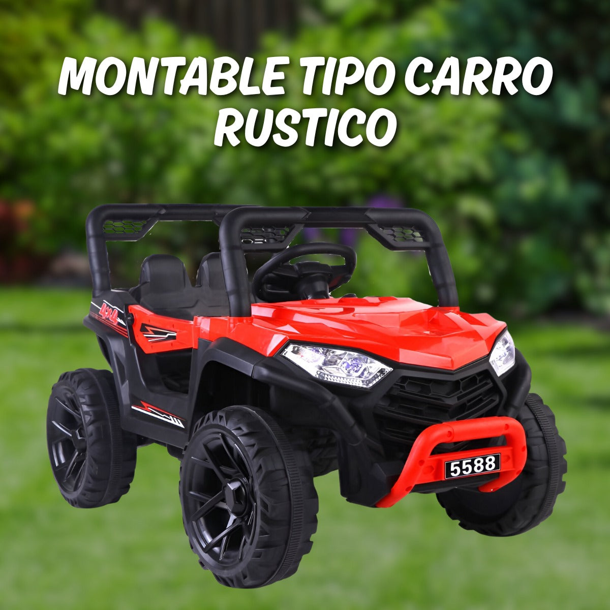 🚗 Carro Montable Infantil RÚSTICO 5588 RED – Color Rojo