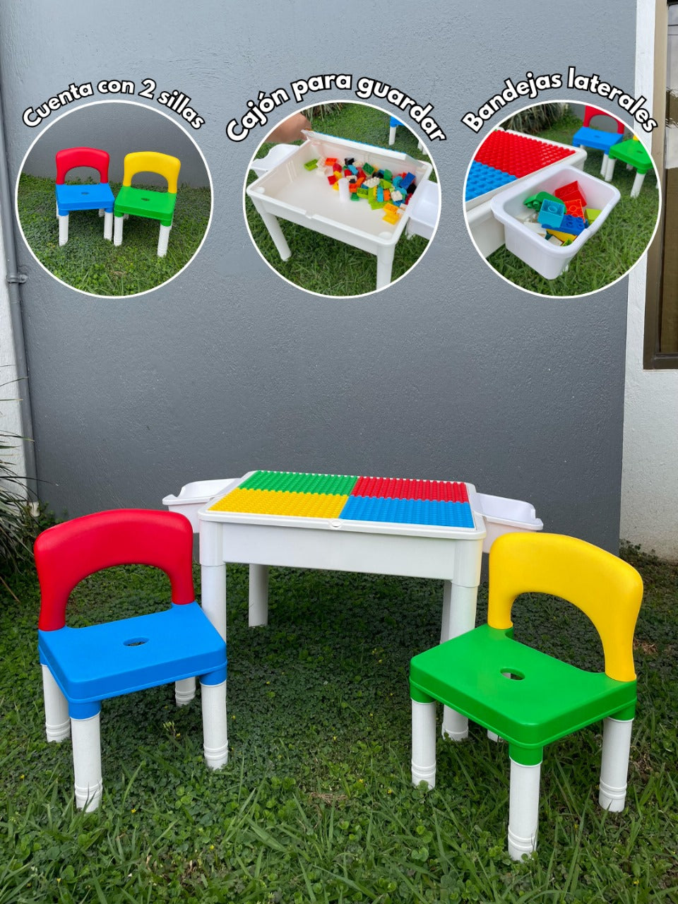🧩 MESA DIDÁCTICA CON BLOQUES Y 2 SILLAS – BLACK MONTH ACOPLUS