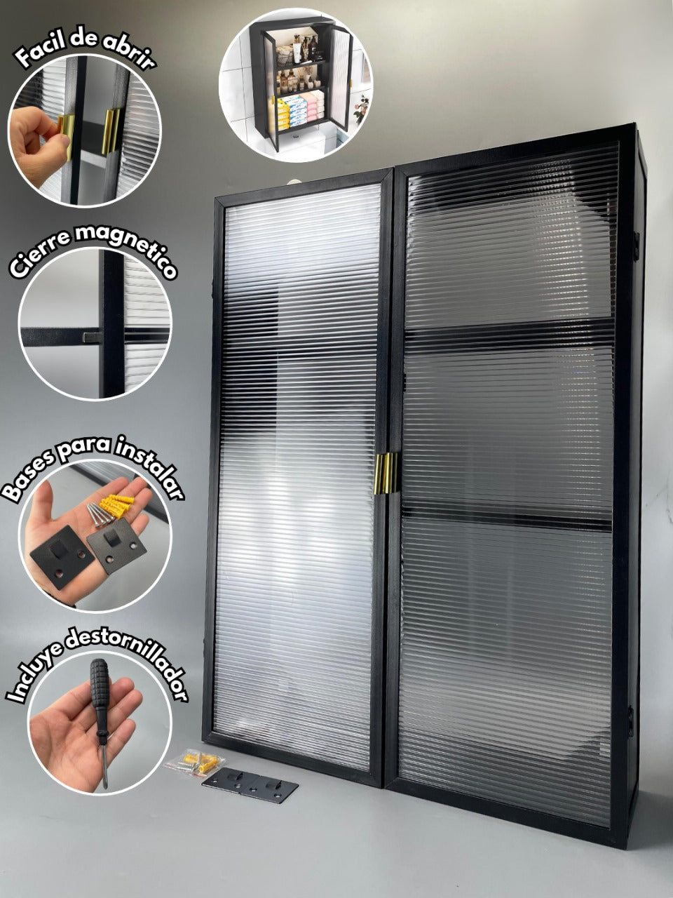 Organizador Tipo Gabinete Vertical Multiusos con Puertas