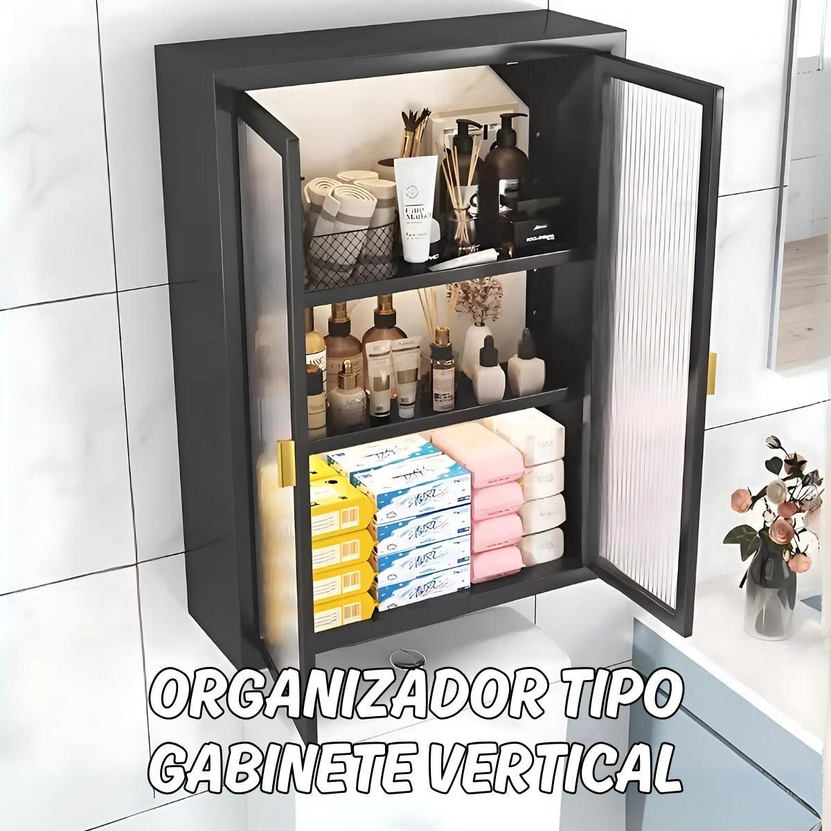 Organizador Tipo Gabinete Vertical Multiusos con Puertas