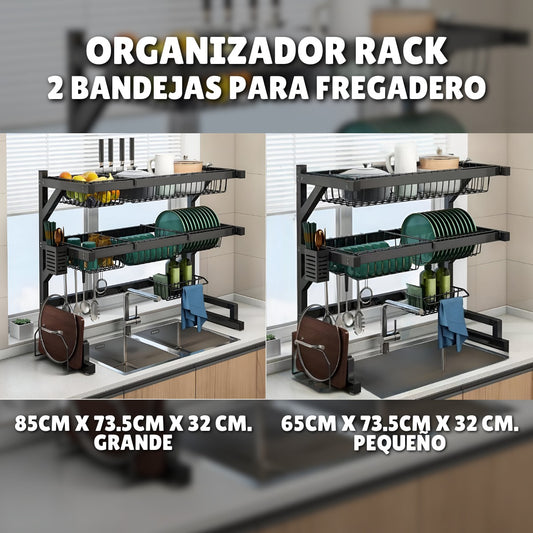 Organizador Rack de 2 Niveles – Cocina y Hogar