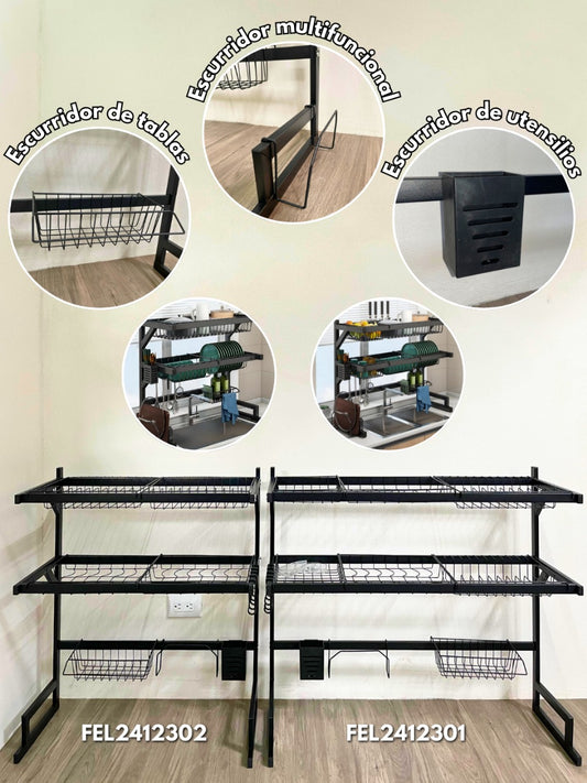 Organizador Rack de 2 Niveles – Cocina y Hogar