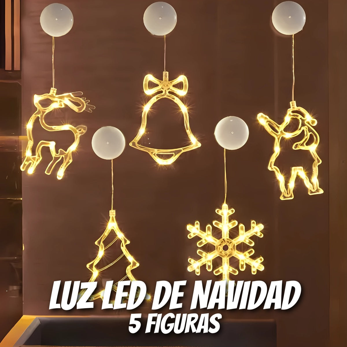 🎅 LUZ LED DE NAVIDAD 5 FIGURAS 🔆