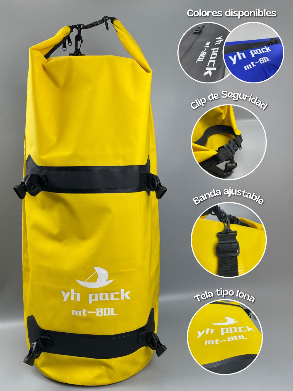 🎒 BOLSO TIPO MOCHILA YH PACK 80L 🌧️