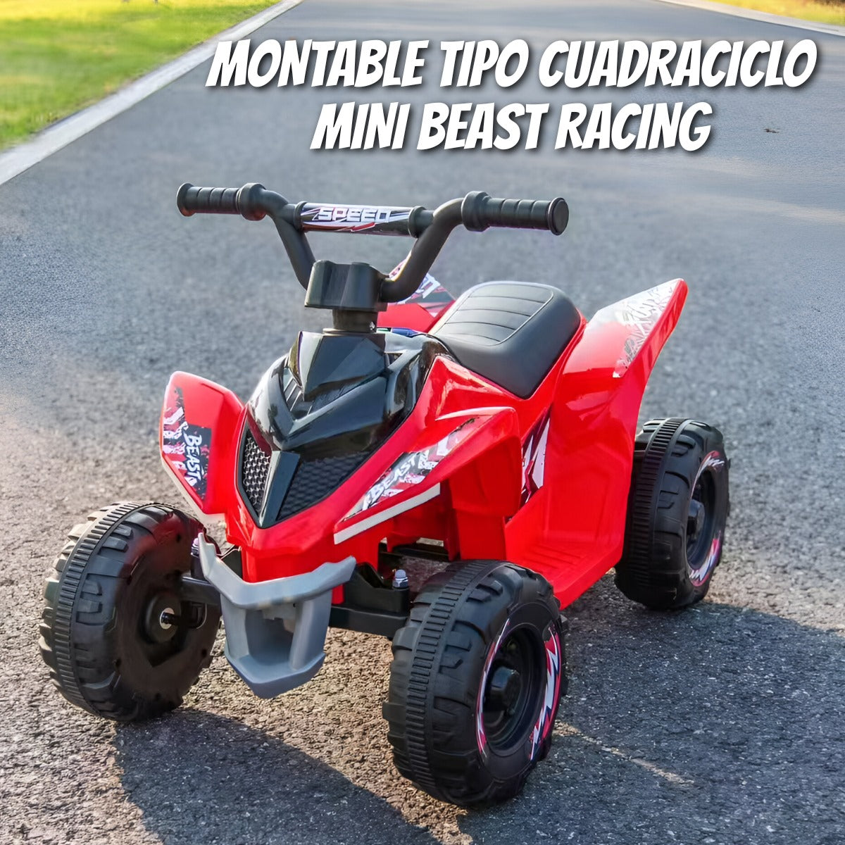 🛵 Mini Cuadraciclo Infantil BEAST RACING – Color Rojo