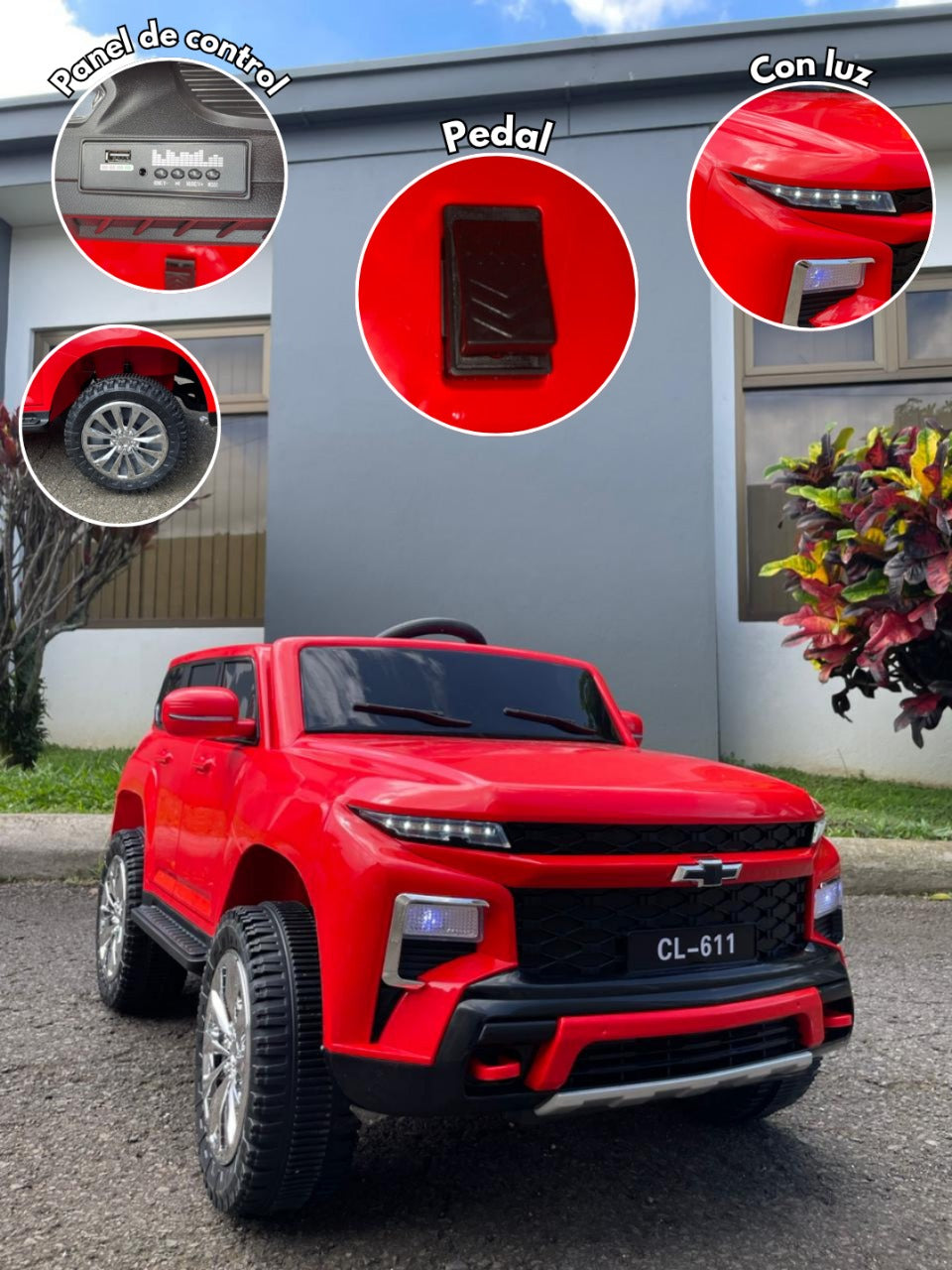 🚗 Carro Montable Infantil TAHOE CL-611 – Color Rojo