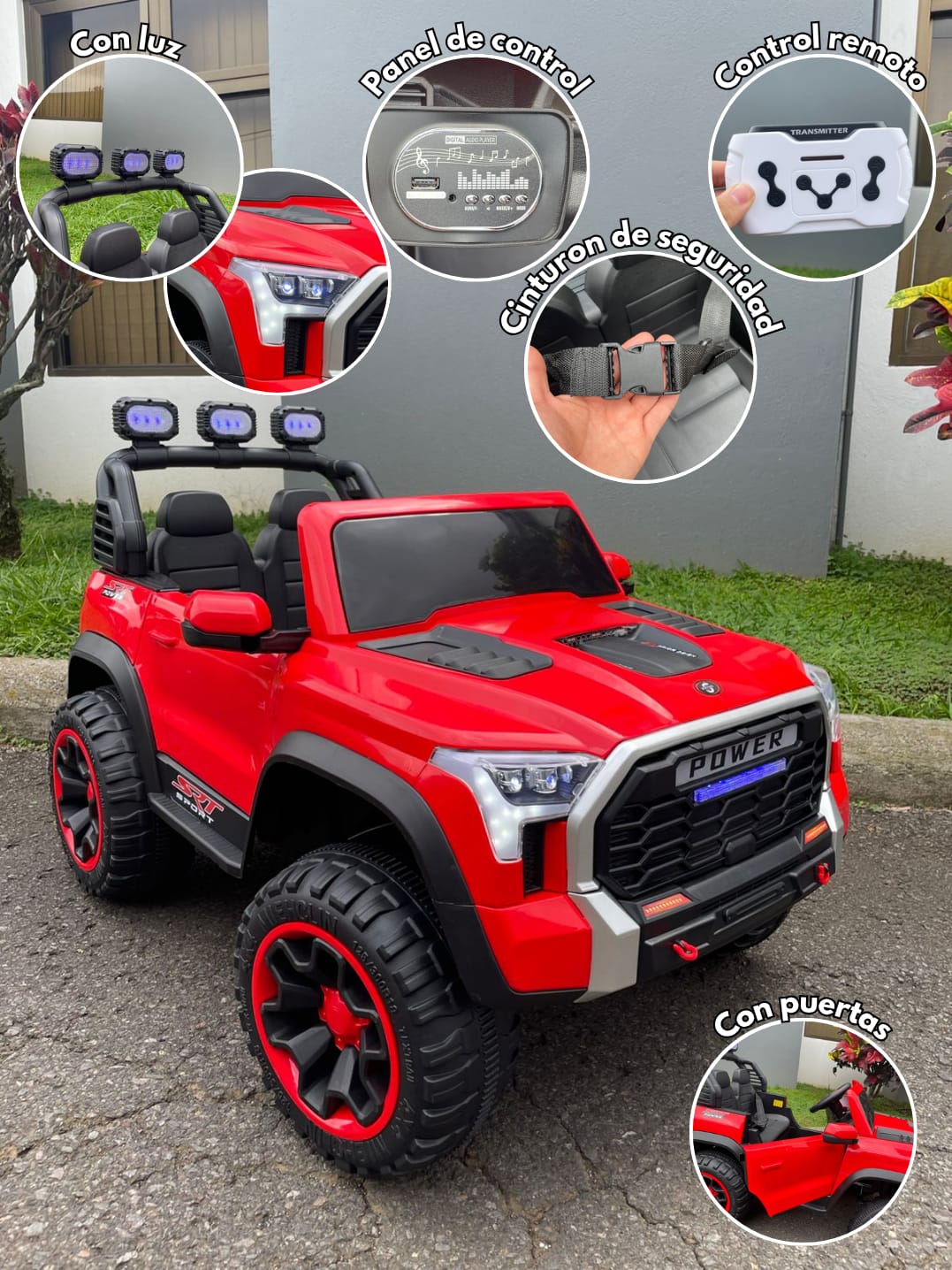 🚙 Carro Montable Infantil THUNDER STR POWER 6188 – Color Rojo