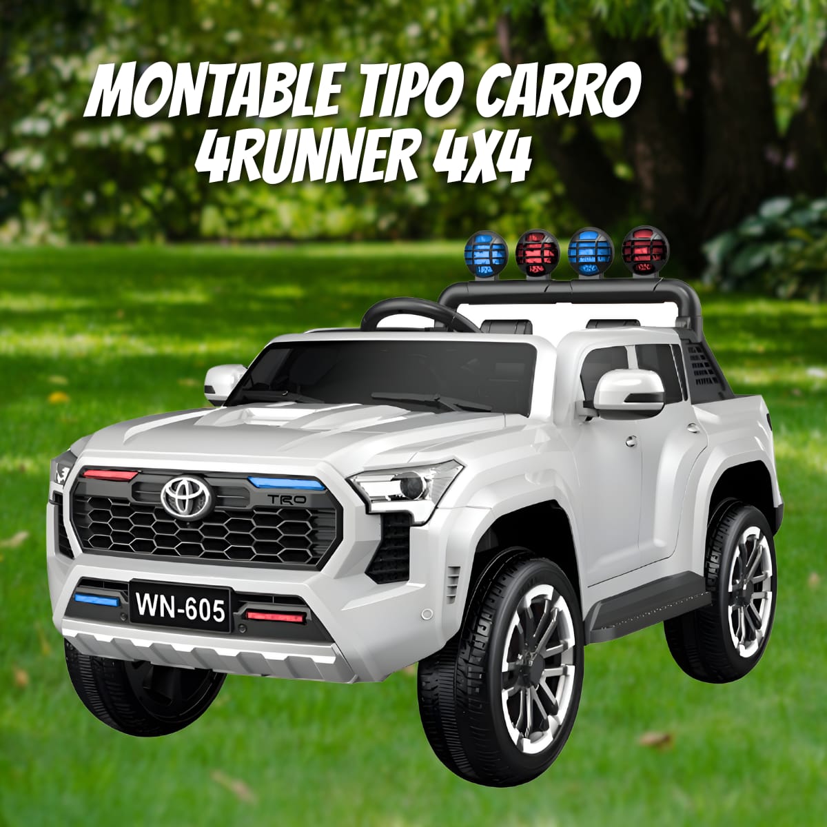 🚓 Carro Montable Infantil 4RUNNER 4x4 WN-605 – Color Blanco