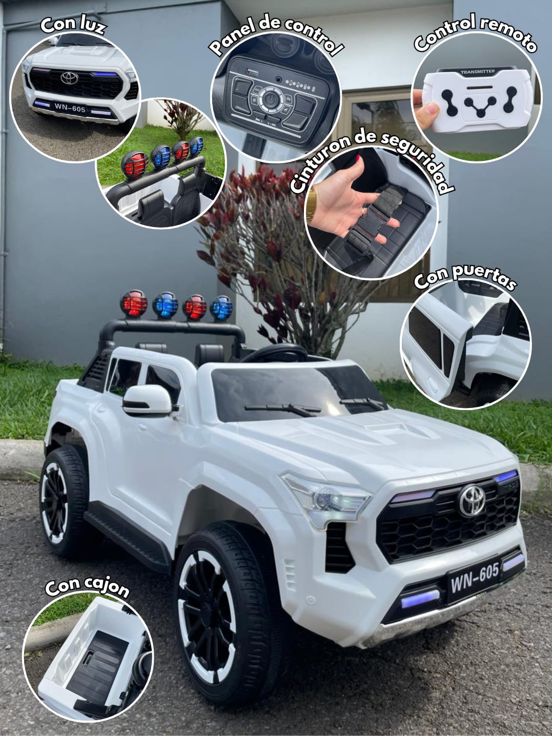 🚓 Carro Montable Infantil 4RUNNER 4x4 WN-605 – Color Blanco