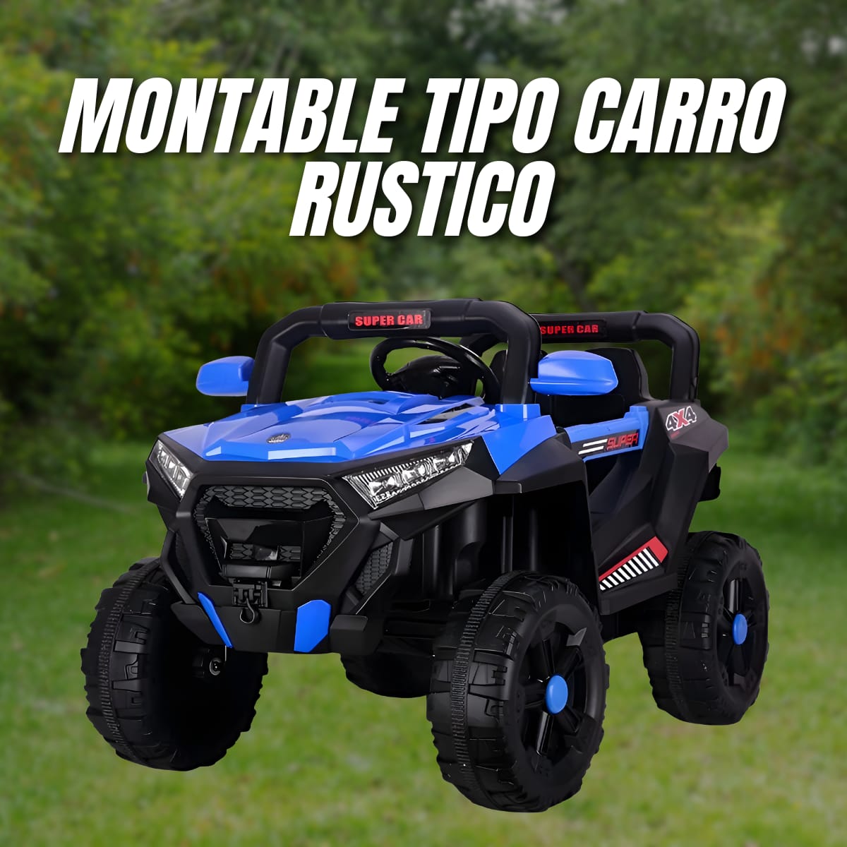 🚗 Carro Montable Infantil RÚSTICO ABM-6288 – Colores Rojo y Azul