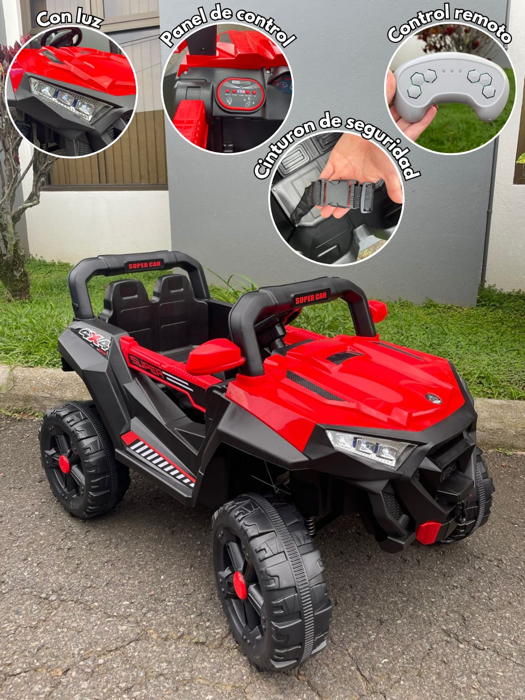 🚗 Carro Montable Infantil RÚSTICO ABM-6288 – Colores Rojo y Azul