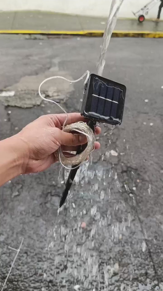 ☀️ LUZ LED NAVIDAD SOLAR 10 M MULTICOLOR – EXTERIOR IP65 🎄